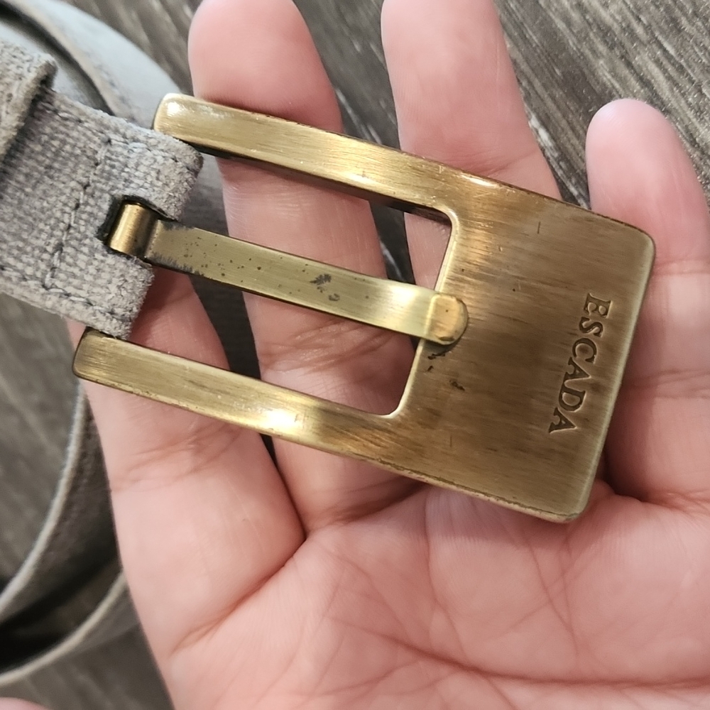 Vintage Escada Velvet Leather Belt - Picture 2 of 7